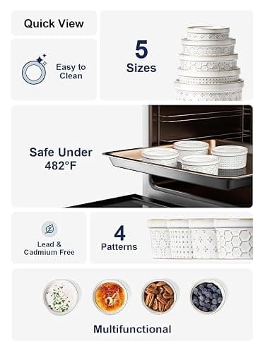 LE TAUCI Ramekins 4 oz Oven Safe for Creme Brulee, Charcuterie Boards Bowls for Souffle, Small Sauce Bowl, Ceramic Baking Dishes - 3.8 inch, Set of 4, Arctic White thumbnail 5