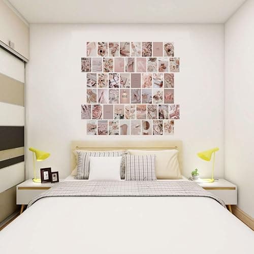 50PCS Aesthetic Picture for Wall Collage, 4x6 inch Room Decor for Teen Girls, Neon Bedroom Collage Print Kit,Cute Dorm Wall Art Photo Posters [Single Sided] (Beige 1) thumbnail 3