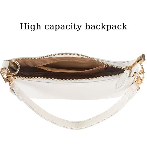 GWAWG PU Leather Shoulder Bag for Women, Clutch Handbags with Chain, Shoulder Purse for Women, Small Shoulder Bag with Zipper（Black，White） thumbnail 2