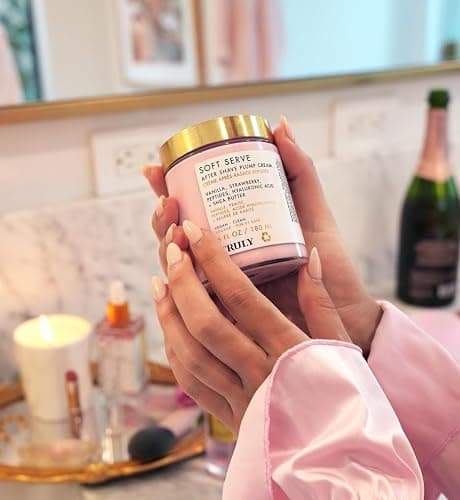 Truly Beauty Soft Serve After Shave Plump Cream | Hydrating & Plumping Cream for Post-Shave Smoothness | With Hyaluronic Acid & Peptides for Firm, Youthful Skin | Strawberry, Vanilla & Amber Scent thumbnail 7