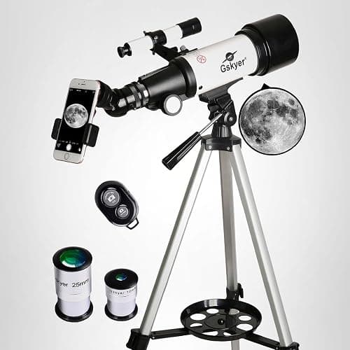 Gskyer Telescope, 70mm Aperture 400mm AZ Mount Astronomical Refracting Telescope for Kids Beginners - Travel Telescope with Carry Bag, Phone Adapter and Wireless Remote. thumbnail 9