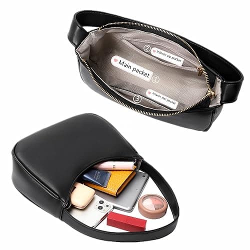 CYHTWSDJ Shoulder Bags for Women, Cute Hobo Tote Handbag Mini Clutch Purse with Zipper Closure thumbnail 5