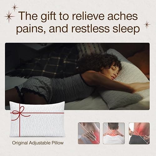 Coop Home Goods Original Adjustable Pillow, Queen Size Bed Pillows for Sleeping, Cross Cut Memory Foam Pillows - Medium Firm Back, Stomach and Side Sleeper Pillow, CertiPUR-US/GREENGUARD Gold thumbnail 3