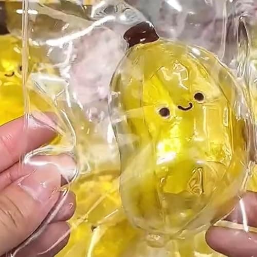 Taba Squishy ,Stress Ball,Kawaii Squishies Silicone Toys,Stress Relieving Fur Ball OPP Packaging Gifts|Squishy Fidget Toys for Anxiety&Relaxation|Perfect Desk Accessory for Adults(Golden Banana) thumbnail 4