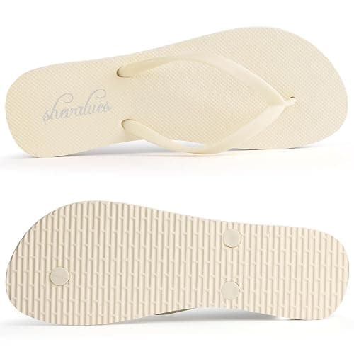 shevalues Slim Flip Flops for Women Beach Rubber Shower Shoes Basic Thong Sandals thumbnail 4