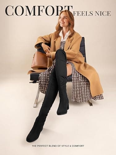 DREAM PAIRS Women's Laurence Over The Knee Thigh High Chunky Heel Boots Long Stretch Sexy Fall Boots thumbnail 6