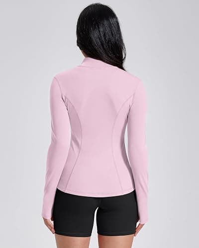 AVGO Womens Workout Jackets Lightweight Athletic Zip Up Jacket Slim Fit Running Gym Top with Pockets & Thumb Holes thumbnail 4