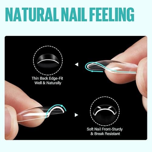 TOMICCA Short Square Nail Tips, 504Pcs Clear Press on Nails Square Full Cover Nail Tips Clear False Press on Nails, Soft Tips for Gel Nail Extension DIY Nail Salon 12 Sizes thumbnail 3