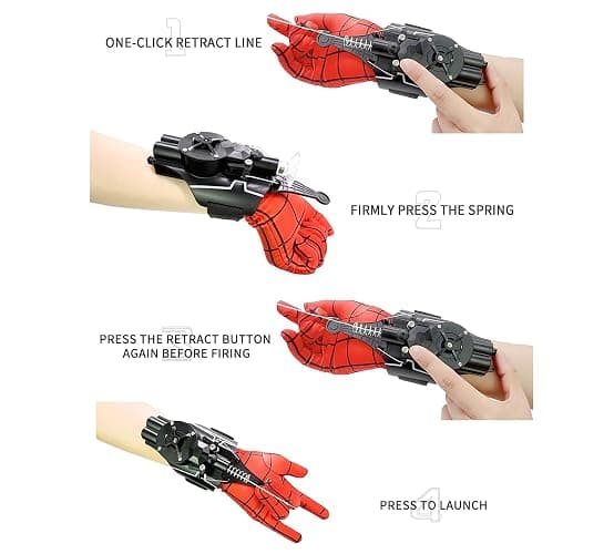 QHJIU Spider Web Shooter, Real Web Slinger that Actually Shoots for Kids, Cool Toy Things for Superhero Fans thumbnail 3
