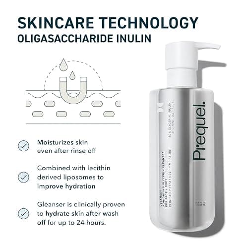 Prequel Skin Gleanser, Moisturizing Glycerin Face Wash, Professional Strength Face Cleanser for Women, Unscented Sensitive and Dry Skin Face Wash Pump Bottles - 6.75 fluid ounce (Pack of 2) thumbnail 6