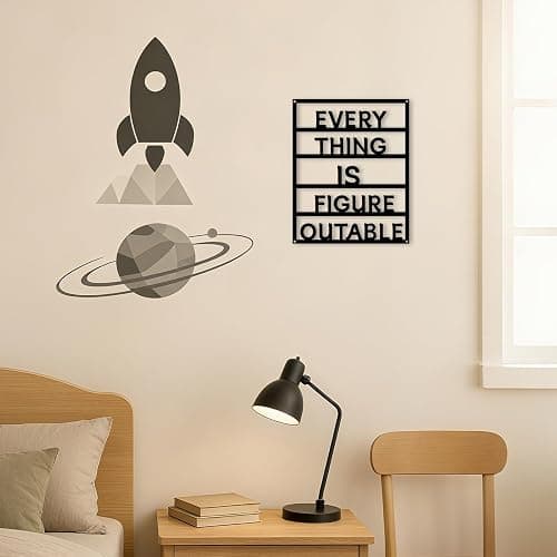 Yuzhuo Metal Everything is Figureoutable Inspirational Wall Art Positive Affirmations Wall Decor, Motivational Wall Art for Home Office Classroom, 10.5x13 Inch Black thumbnail 8