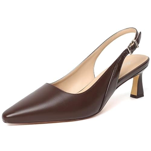 Mostrin Kitten Heels for Women Slingback Pointed Closed Toe Heels Women's Pumps Shoes for Wedding, Party, Commuting - Image 1