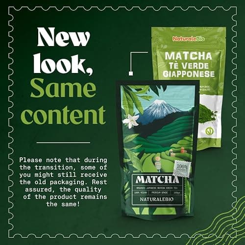 NaturaleBio Japanese Organic Matcha Green Tea Powder - Premium Grade-100g. Produced in Japan, Uji, Kyoto. Use for Drinking, Cooking, Baking, Smoothie Making and with Milk. Vegan & Vegetarian Friendly thumbnail 4