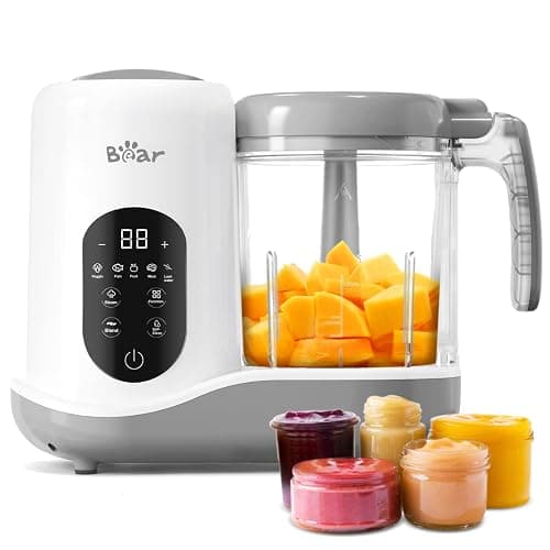 Bear Baby Food Maker | One Step Baby Food Processor Steamer Puree Blender | Auto Cooking & Grinding | Baby Food Puree Maker with Self Cleans | Touch Screen Control - Image 1