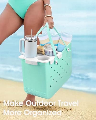 Topper Cup Holder Tray Accessory for Bogg Bag X-Large - Fit for Stanley Cup - EVA Material is Water-Resistant and Windproof - Women Phone Holder for Bogg Bag - Divider and Organizer (White) thumbnail 7