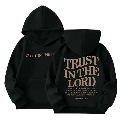 Kelxjia Trust In The Lord Graphic Hoodie For Girls Christian Jesus Hoodie Kids Faith Hooded Sweatshirt Preppy Pullover Tops - Image 1