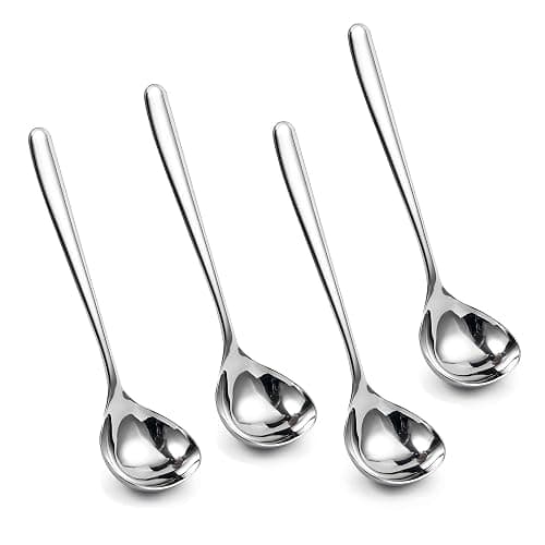 IMEEA 8-Inch Small Ladles for Serving Sauce SUS304 Stainless Steel Gravy Ladle Soup Spoon, Set of 4 - Image 1
