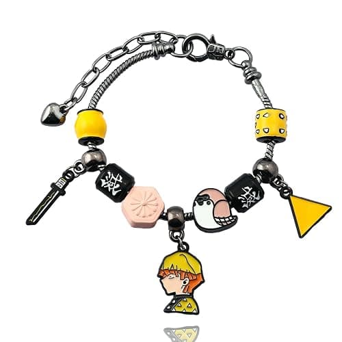 SONGCHANGJEWELRY Anime Slayer Beaded Bracelets Set – Tanjiro, Nezuko & Zenitsu Jewelry – Cosplay Gifts for Fans & Collectors - Image 1