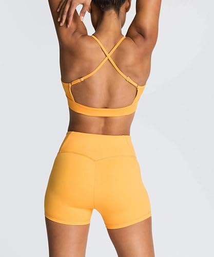 IWEMEK Women's Workout Sets 2 Piece Yoga Outfits High Waisted Biker Shorts and Cross Back Sports Bra Gym Set thumbnail 2