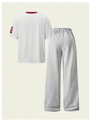 RoseSeek Girl's 2 Piece Summer Outfits Number Graphic Short Sleeve Jersey Shirt and Cargo Pants Sets Trendy thumbnail 2