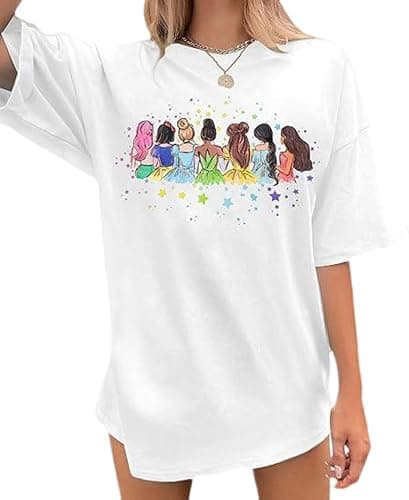 Magical Shirt for Women Oversize Magic Kingdom Tshirt Princess Shirt Family Vacation Trip Tees Summer Casual Crewneck Shirts - Image 1