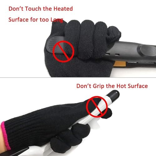 Lessmon Professional Heat Resistant Glove for Hair Styling Heat Blocking for Curling, Flat Iron and Curling Wand Suitable for Left and Right Hands, 1 Piece, Pink Edge thumbnail 6