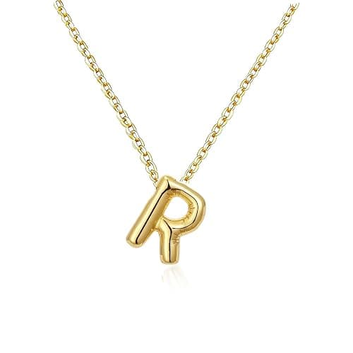 Christmas Gifts Stocking Stuffers for Teen Girls Grandkids Women-Gold Initial Necklaces Teen Girl Gifts Trendy Bubble Letter Pendant Necklace Jewelry Personalized Birthday Gifts for Teens Women - Image 1