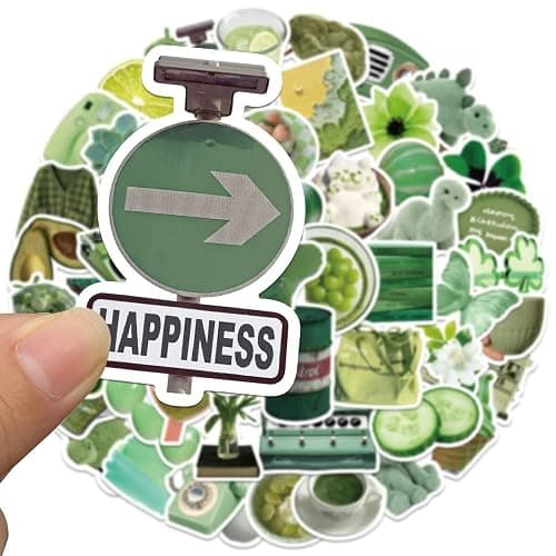 ZJSXINDI Green Plant Stickers Aesthetic 50pcs Waterproof Laptop Stickers Decals for Water Bottle Laptop Computer Skateboard Bumper,Aesthetic Vsco Vinyl Stickers for Kids Teens Girls (Green Mood) thumbnail 5