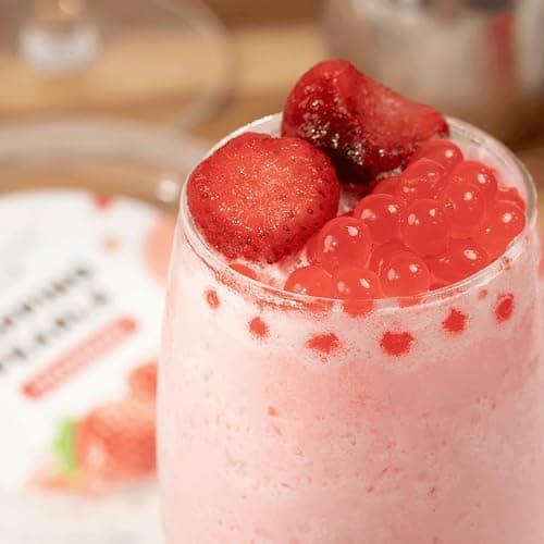 Tea Zone [2 Pound] Strawberry Popping Pearls, Bubble Tea Topping, Vegan & Gluten-Free, Ready-to-Eat for Drinks & Desserts- B2053 (2.0lb) thumbnail 3