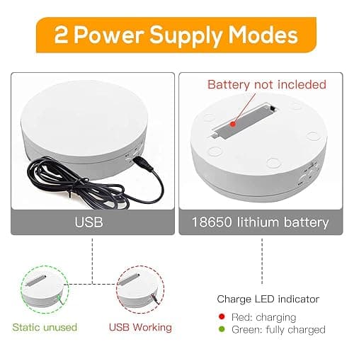 Motorized Photography Rotating Display Stand, 90/180/360 Degree photography turntable stand, Photography Turntable with 6 PVC Backgrounds for Product Photography Display, Jewelry, Watch, 3D Models thumbnail 7