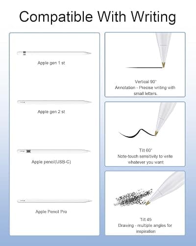 6 Pointes de Rechange pour Apple Pencil Embouts de Rechange Haute Sensibilité (2B/2H/3.0/Élastique/Bille Métallique/Balle) pour Apple Pencil Pro/1ère/2ème Génération avec Boîte de Range thumbnail 3