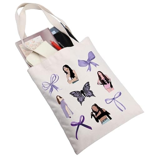 JNIAP Singer Inspired Tote Bag Album Fans Gifts Coquette Purple Bow Gift Singer Shoulder Bag Singer Merchandise thumbnail 4