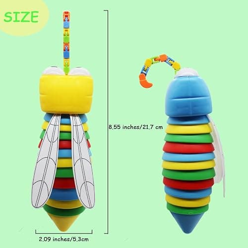 2 Pack Fidget Mosquito Toy, Fidgets Wacky Tracks Snap and Click Fidget Toys, Mosquito Sensory Toy with Wings for Kids Birthday Gifts Goodie Bag Basket Stuffers Classroom Prizes Party Favors - Blue Mosquito+Yellow Mosquito thumbnail 3