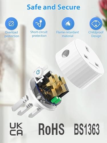 EIGHTREE Smart Plug with Energy Monitoring, Timer Plug Socket UK, 13A, 2.4G | Alexa Smart WiFi Plugs with Cost Estimation, Plug Timer Work with Alexa & Google Home, Smart Plugs with App Control thumbnail 4