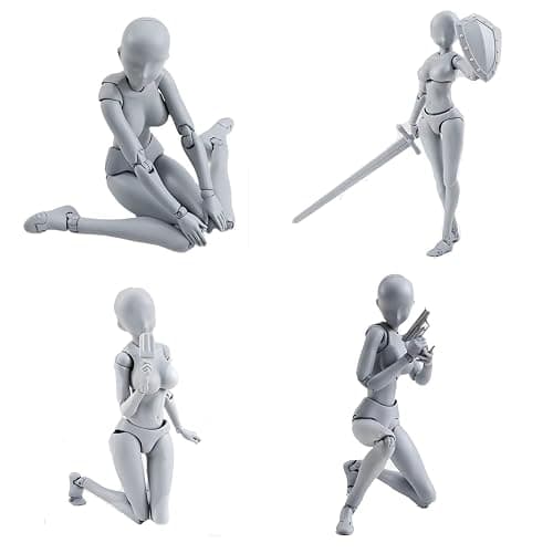 gnallang Action Figures PVC Model (Grey Color) with Box Drawing Figure Models for Artists(Female+Male) thumbnail 6