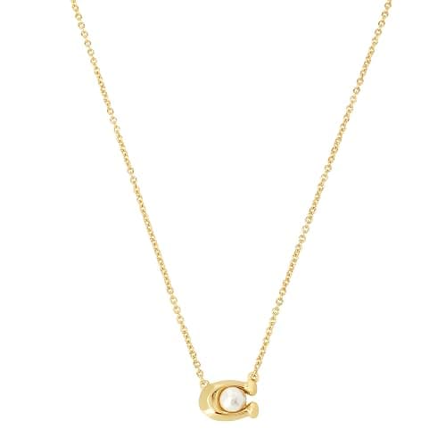 Coach Women's Pearl Signature Pendant Necklace - Image 1