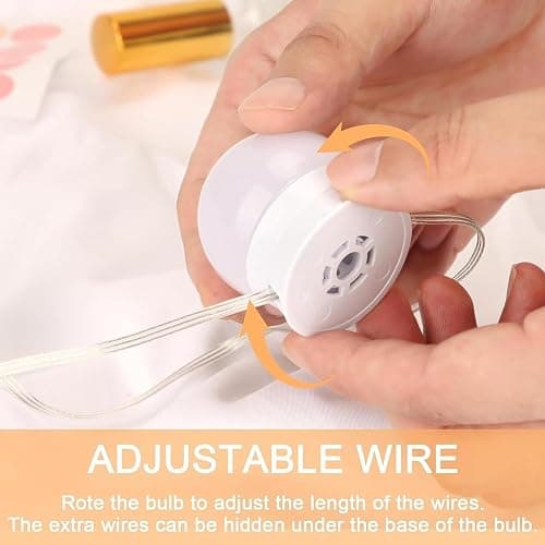 Pretmess Vanity Lights for Mirror, Hollywood Style Vanity Lights with 10 dimmable Bulbs,Adjustable Color & Brightness,USB Cable(No Mirror Include) thumbnail 5