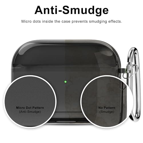 Svanove for Airpods Pro Case Clear Hard Plastic, Transparent Simple Cute Airpods Pro 1st Generation Case with Keychain, Y2k Aesthetic Trendy Airpods Cover Accessories for Women Girl, Black thumbnail 4