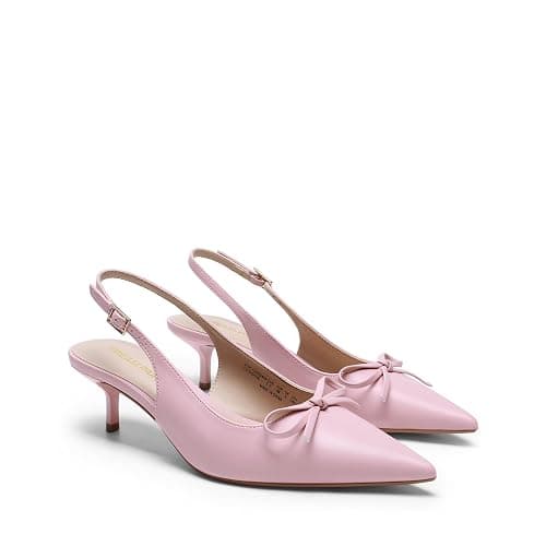 DREAM PAIRS Scarpe Slingback Tacco Basso Donna | Tacco kitten 5,5 cm, punta affusolata, fiocco, cinturino regolabile, fodera amica della pelle, eleganti. thumbnail 5