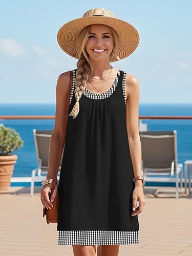ETCYY Beach Dresses for Women 2026 Vacation Coverup Sundresses Summer Dress | Striped Casual Summer Dresses,ETCYY,Sleeveless Boho Sundress,Vacation Clothes,Swimsuit Coverup,Cruise Outfits,Beach Dresses thumbnail 3