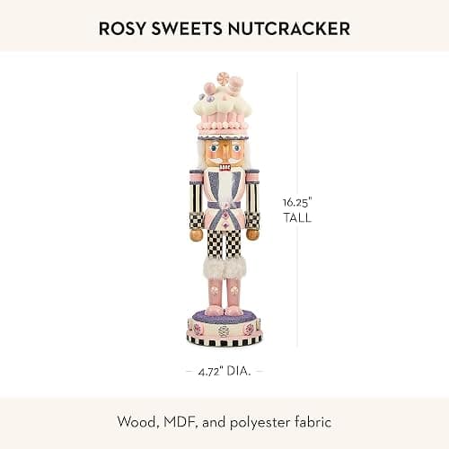 MACKENZIE-CHILDS Decorative Nutcracker Figurine, Wooden Nutcracker Christmas Home Decor, Rosy Sweets thumbnail 3