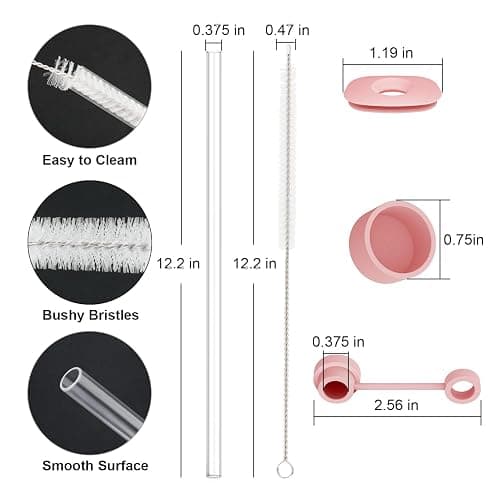 Replacement Straw Compatible with Stanley 40 oz 30 oz Tumbler, Accessories of 6 Straw Replacement with Cleaning Brush, 4 Color Leak Sproof Plug, 2 Silicone Cover Cap for Stanley thumbnail 3