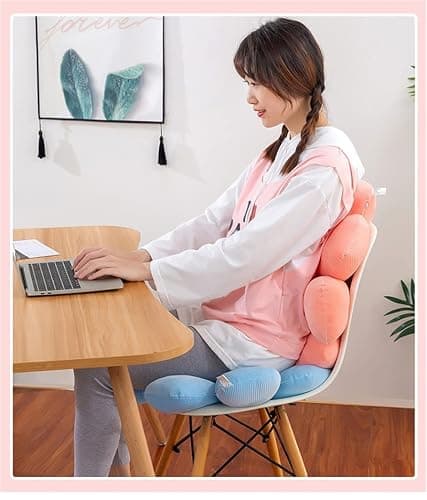 WYIKE Flower-Shaped Cute Pillow, Flower Cushion, Reading Pillow and Leisure and Comfortable Pillow, Car Cushion (Pink, 40cm*40cm) thumbnail 5