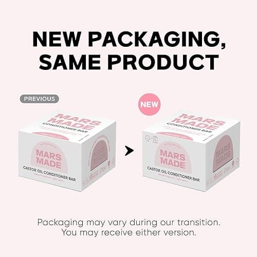 MARS MADE Castor Oil Conditioner Bar - Nourishing & Soothing Natural Deep Conditioner for All Hair Types - Hair Moisturizing, Cleansing Solid Soap Bar - Zero Waste, No Animal Trials 3.5 oz thumbnail 2