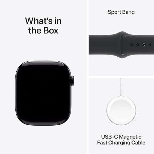 Apple Watch Series 10 [GPS 46mm case] Smartwatch with Jet Black Aluminum Case with Black Sport Band - M/L. Fitness Tracker, ECG App, Always-On Retina Display, Water Resistant thumbnail 7