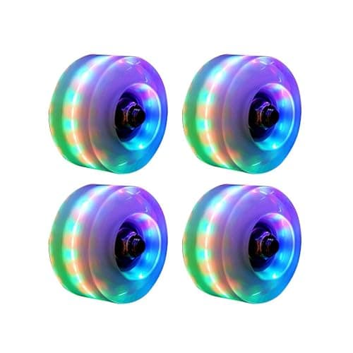 Ieron Rouleau Lumineux à LED, Roues de Patins Flash, Paquet de 4 lumières Lumineuses avec Rouleau de Patin, Roues de Patins à roulettes quadruples pour Patinage à Double rangée, Planche à roulettes - Image 1