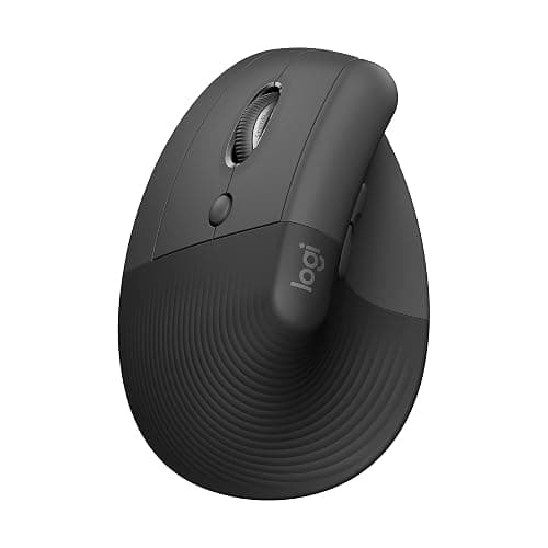 Logitech Lift Vertical Ergonomic Mouse, Wireless Bluetooth or USB Receiver, Quiet Clicks, 4 Buttons, Left Hand Wireless Mouse, Windows/macOS/iPadOS, Laptop, PC - Graphite - Image 1