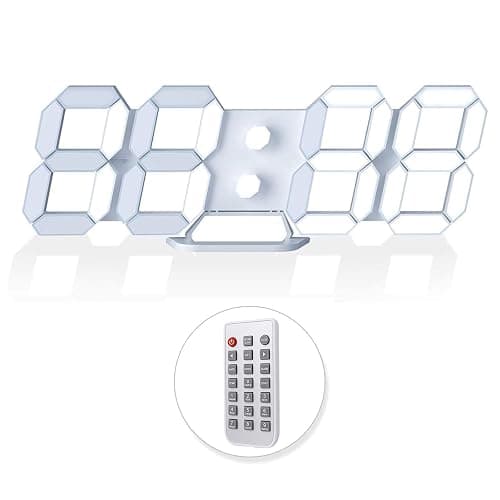 EDUP HOME 3D LED Neon Digital Desk Wall Alarm Clock RGB Night Light 7 Colors 9.7" with Remote Control for Bedroom/Living Room/Kitchen/Office, Adjustable Brightness,12/24 Hr, Time/Date/Temperature thumbnail 9