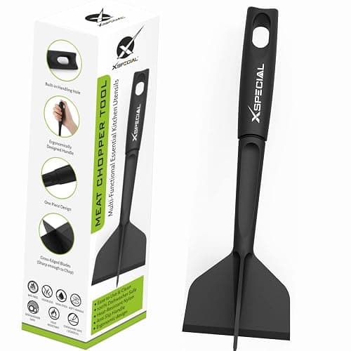 PROFESSIONAL MEAT CHOPPER TOOL - 70% Faster Than Spatula! Transform Hamburger Ground Beef into Perfect Tacos & Chili - Ergonomic Separator Smasher, Dishwasher Safe, Nylon Non-Scratch for All Cookware thumbnail 6