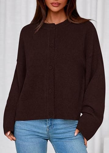 KIRUNDO Cardigan Sweaters for Women Fall Trendy Long Sleeve Chunky Knit Button Up Oversized Winter Jacket Casual Outwear thumbnail 8
